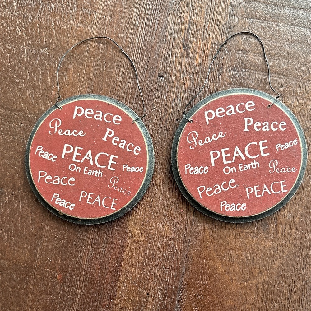 Unk Peaceful Holiday Ornaments - Red and White